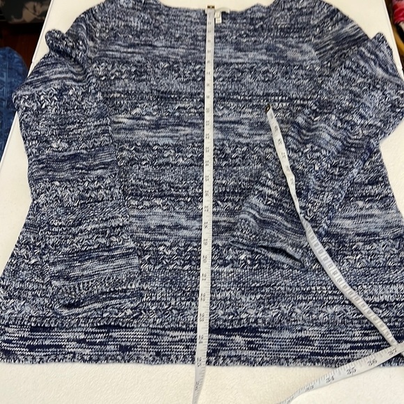 Joie Feria Textured Linen Blend Scoop Neck Sweater Blue Sz L - Picture 6 of 8